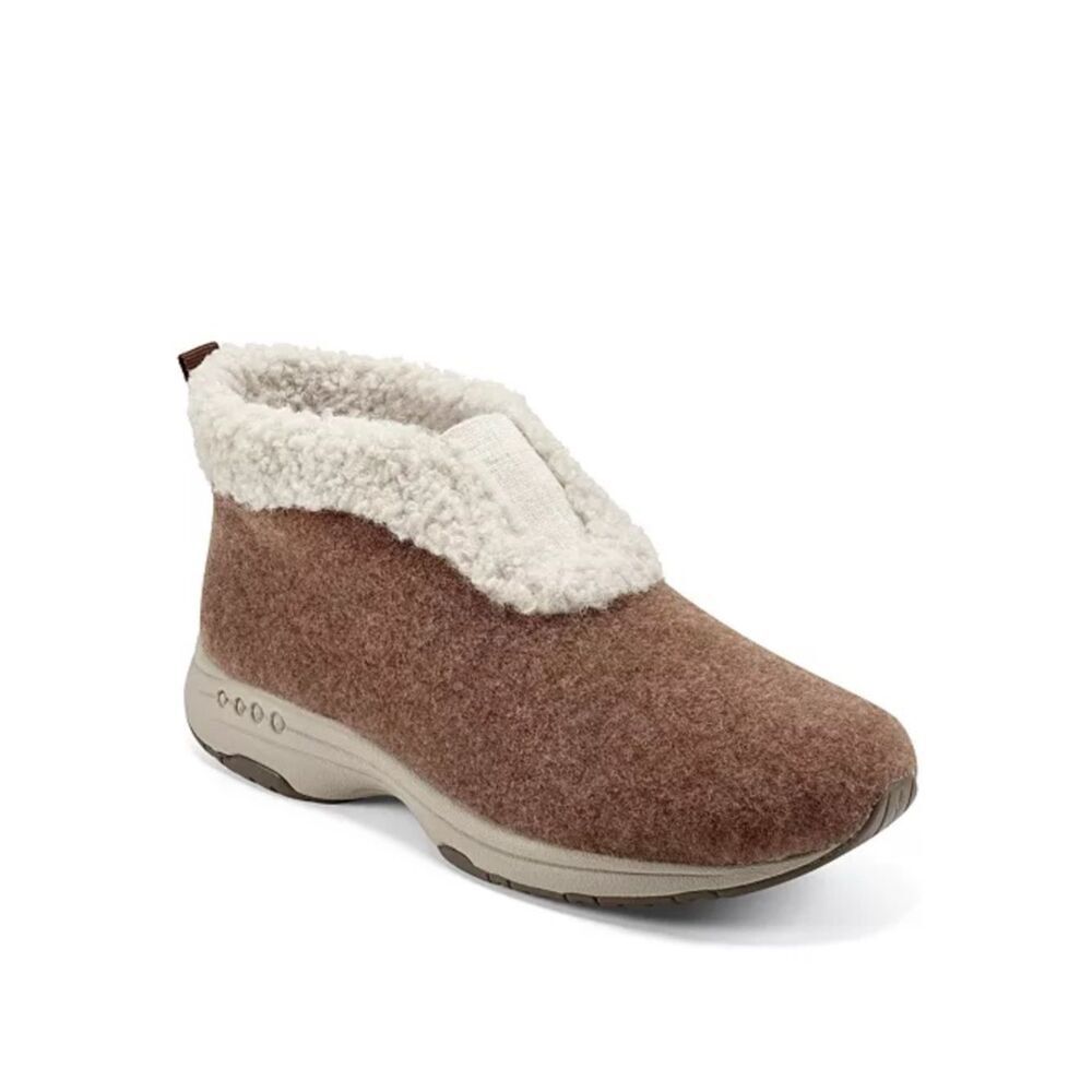 Easy Spirit Women Treepose Cozy Slipper Booties, Cognac Felt, Size 9XWide, NWOT